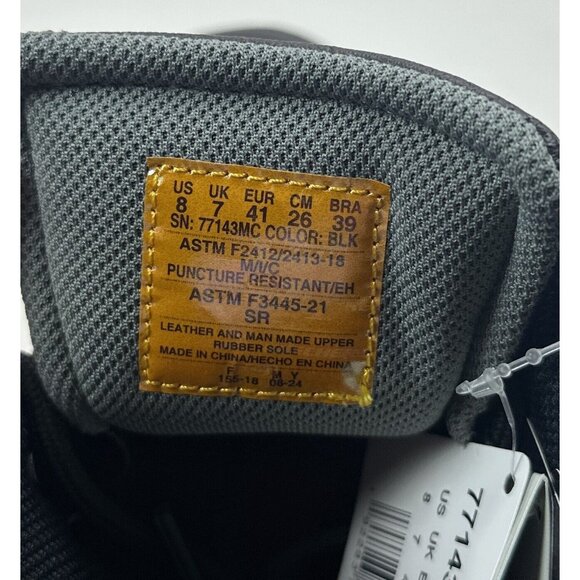 Skechers Work Burgin Tarlac Steel Toe Boot Mens Wide Fit Black Leather Safety - Picture 9 of 10